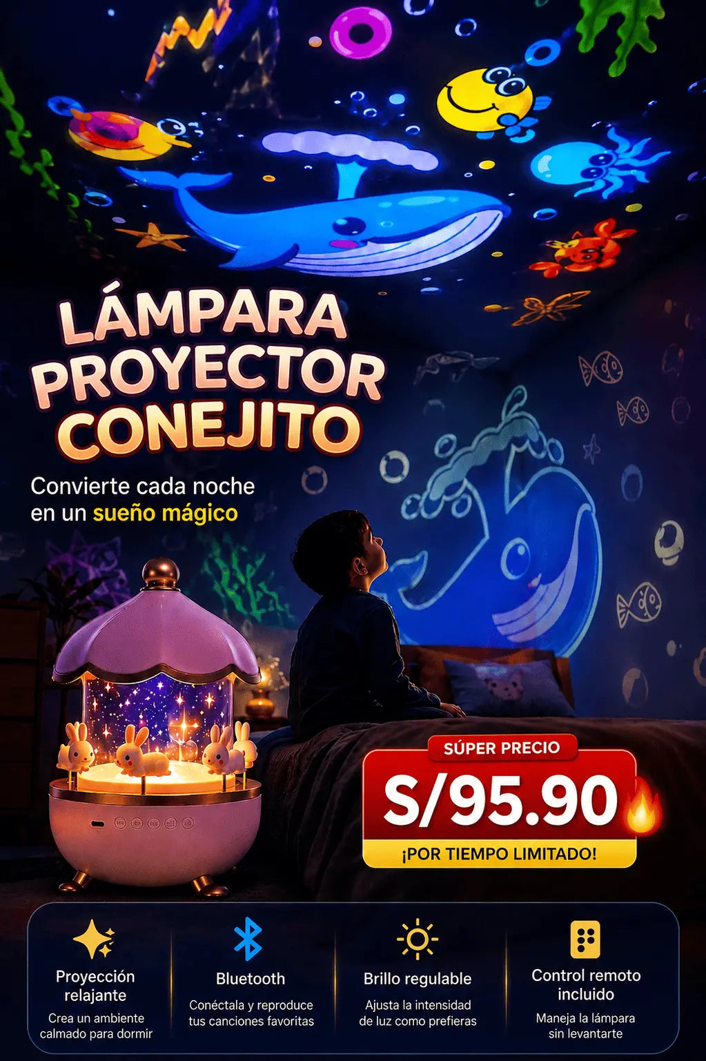 LÁMPARA PROYECTOR CONEJITO MÁGICO