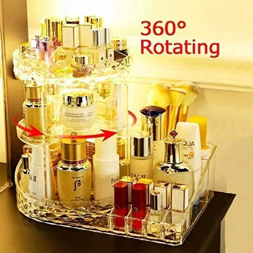 ORGANIZADOR DE MAQUILLAJE GIRATORIO PREMIUM 2 EN 1