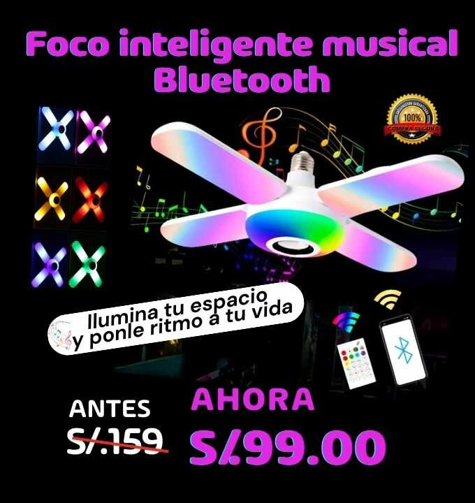 Foco Inteligente Musical Bluetooth