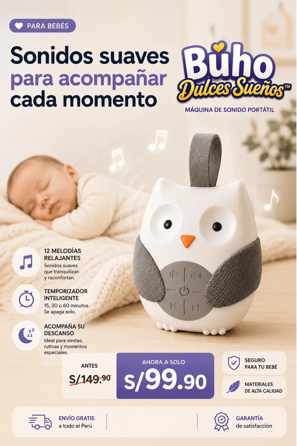 BUHO MUSICAL DULCES SUEÑOS