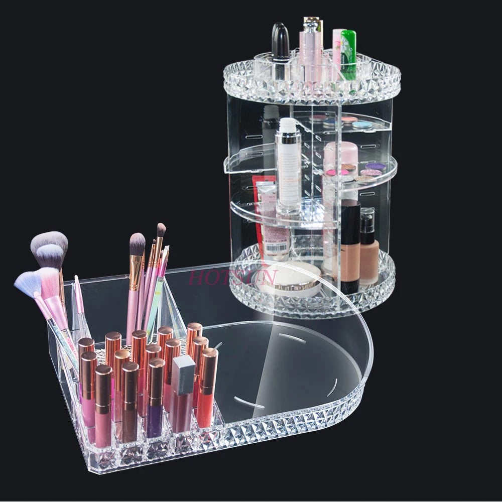 ORGANIZADOR DE MAQUILLAJE GIRATORIO PREMIUM 2 EN 1