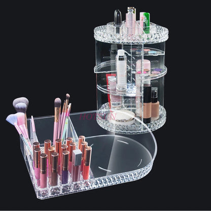 ORGANIZADOR DE MAQUILLAJE GIRATORIO PREMIUM 2 EN 1